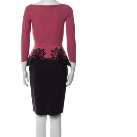 CHIARA BONI Colorblock Pattern Knee-Length Dress Size 4 - Picture 3 of 6